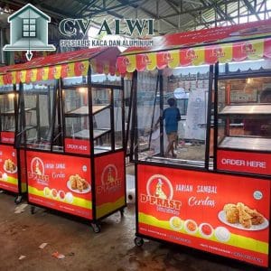 Jual gerobak aluminium kekinian Bekasi Jakarta