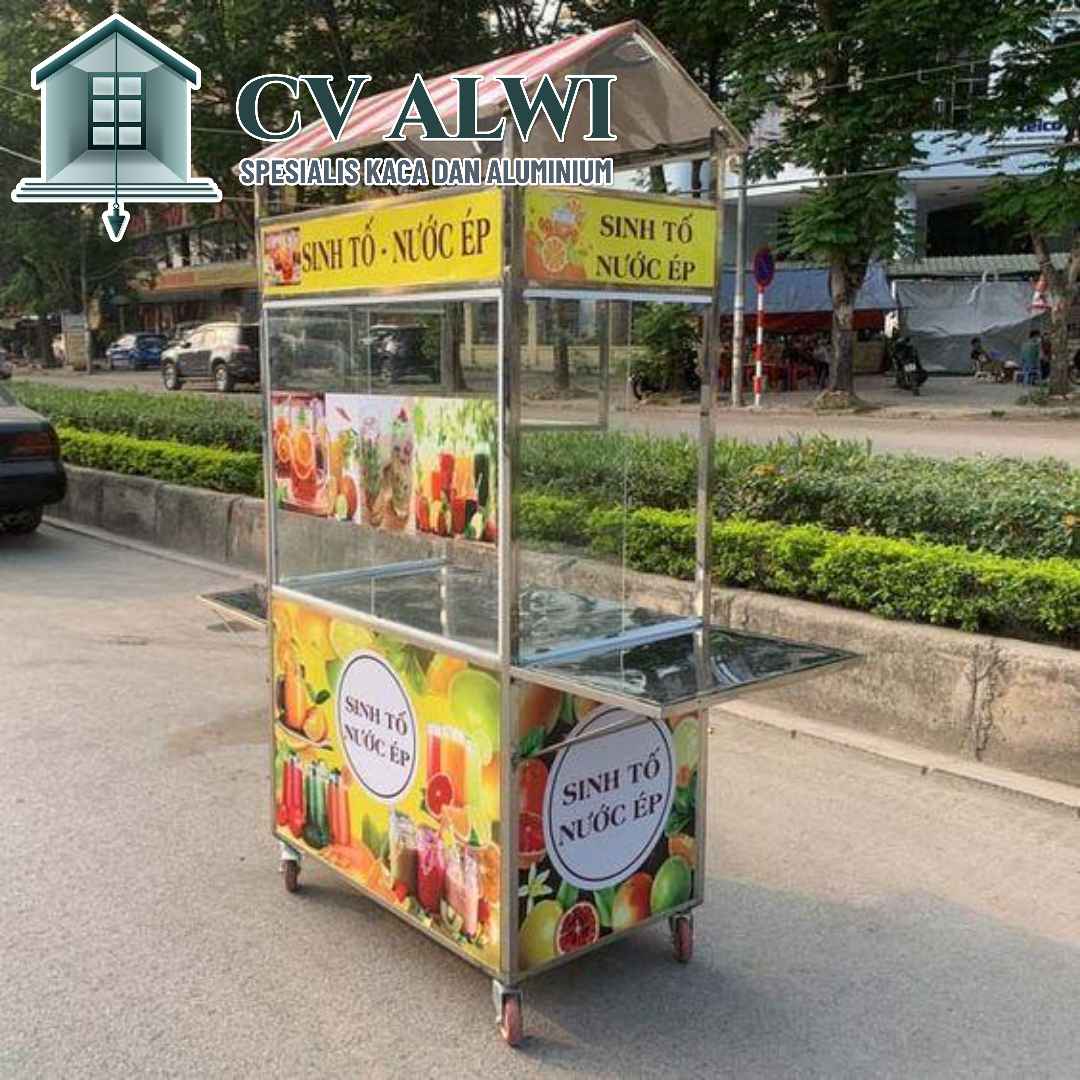 Desain Gerobak Aluminium Minimalis dan Kekinian