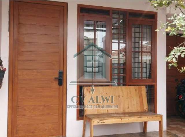 Pasang kusen aluminium bekasi motif kayu anti rayap bergaransi